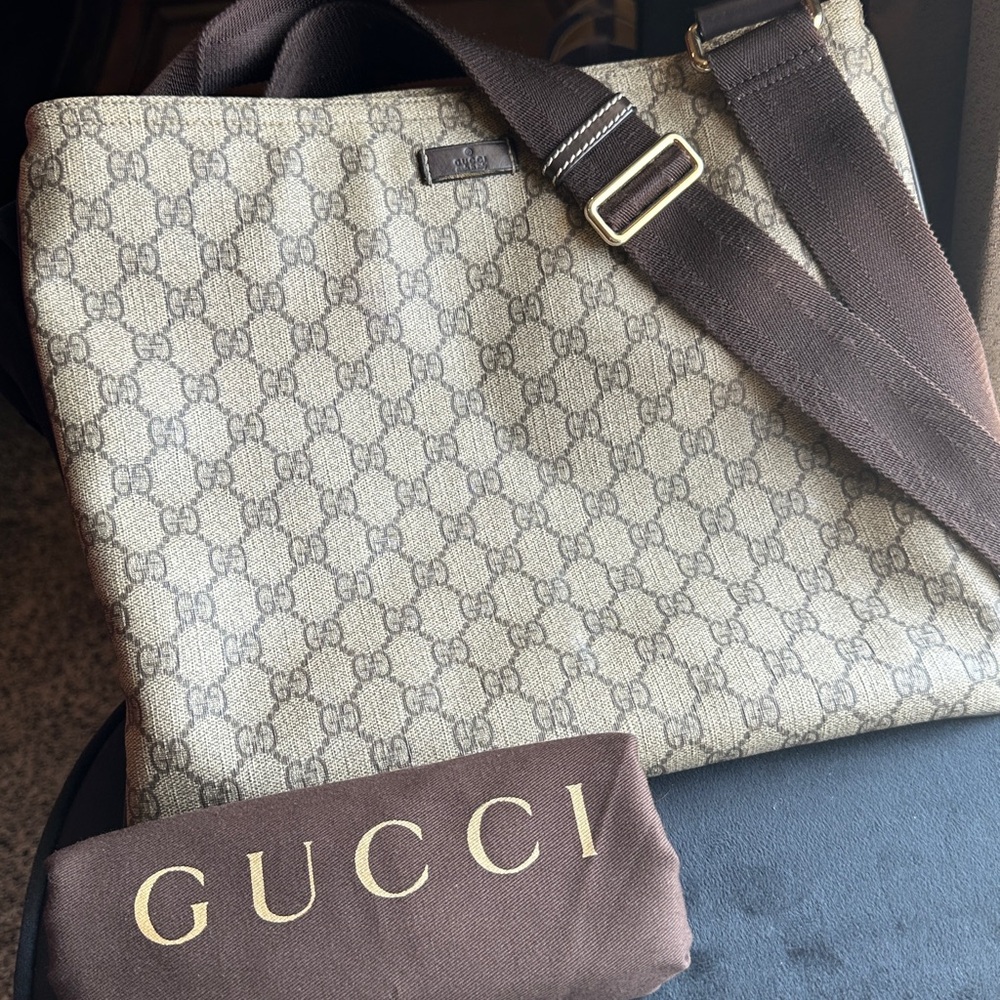 Gucci Beige and Brown Monogram Canvas
